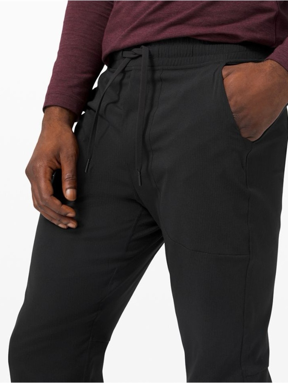 Lululemon Men's Black Jogger Pants - Elastic Waist & Cuffed Ankles